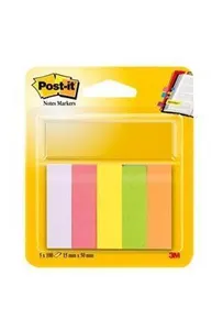 Značkovacie prúžky, 5x100 lístkov, 15x50 mm, 3M POSTIT, mix farieb